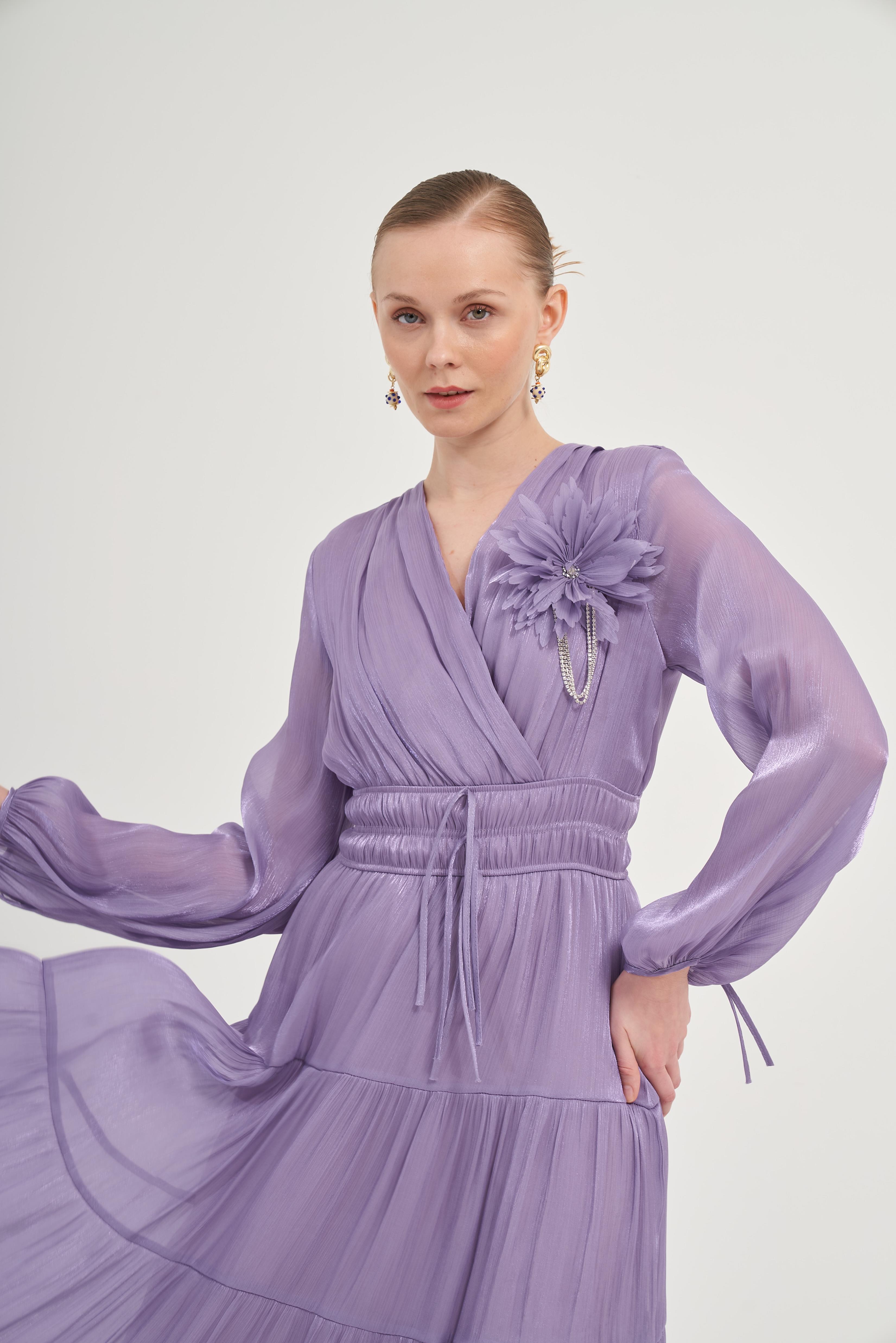 Ftz Organze Elbise Lila 31015