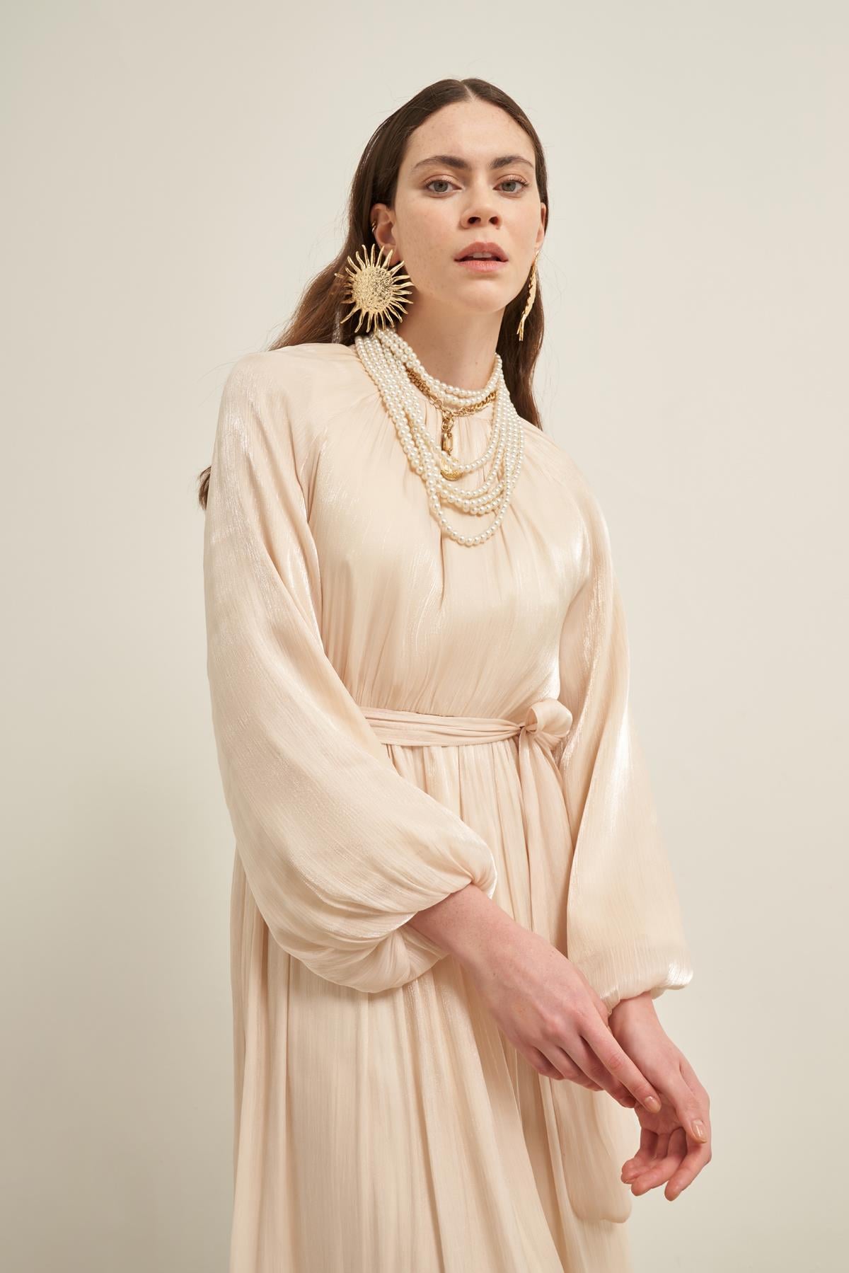 Ftz Ornagze Elbise Beige 31018
