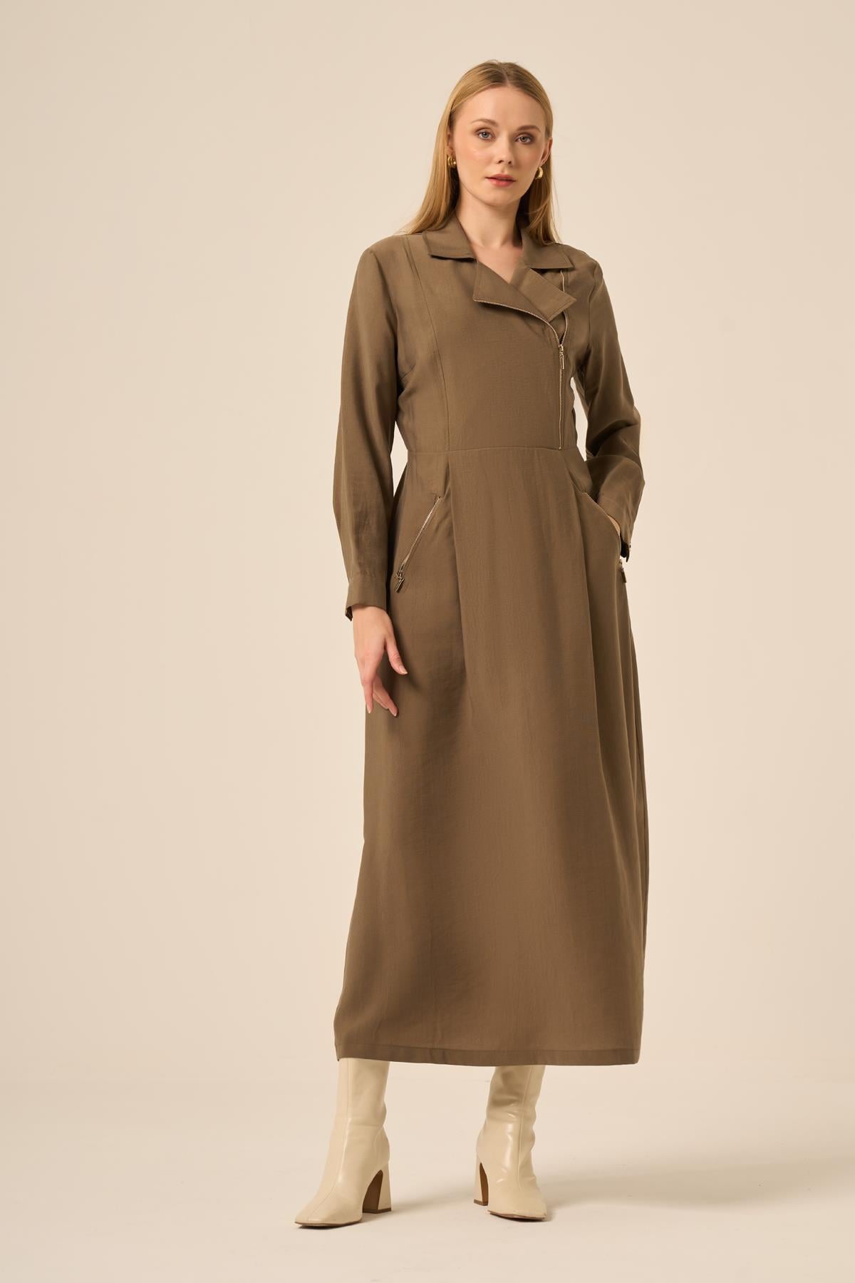FTZ Women Ftz Kadın Modal Elbise  Vizon 31183