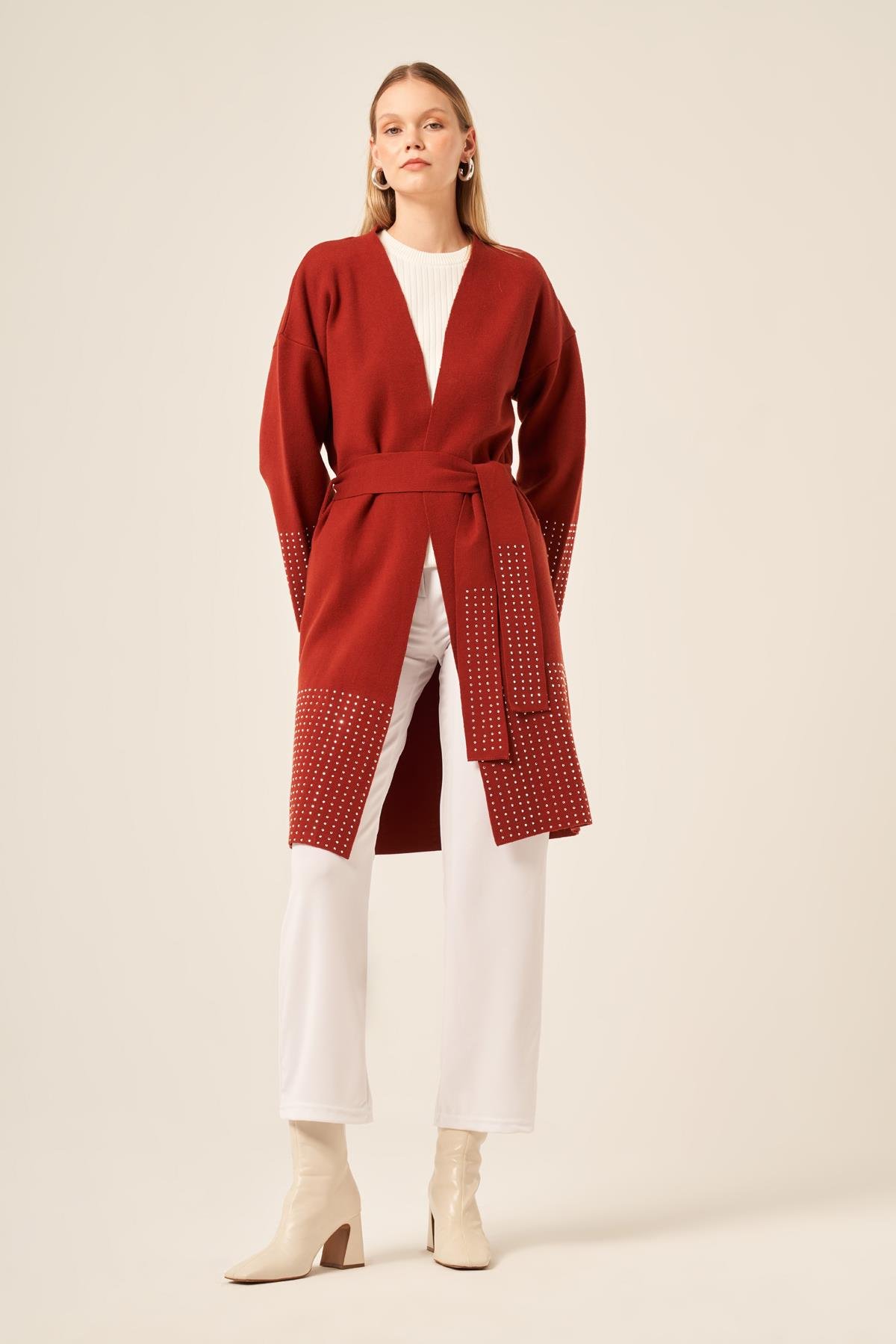 FTZ Women Ftz Kadın Taş Detaylı Giycık  Kiremit 20833