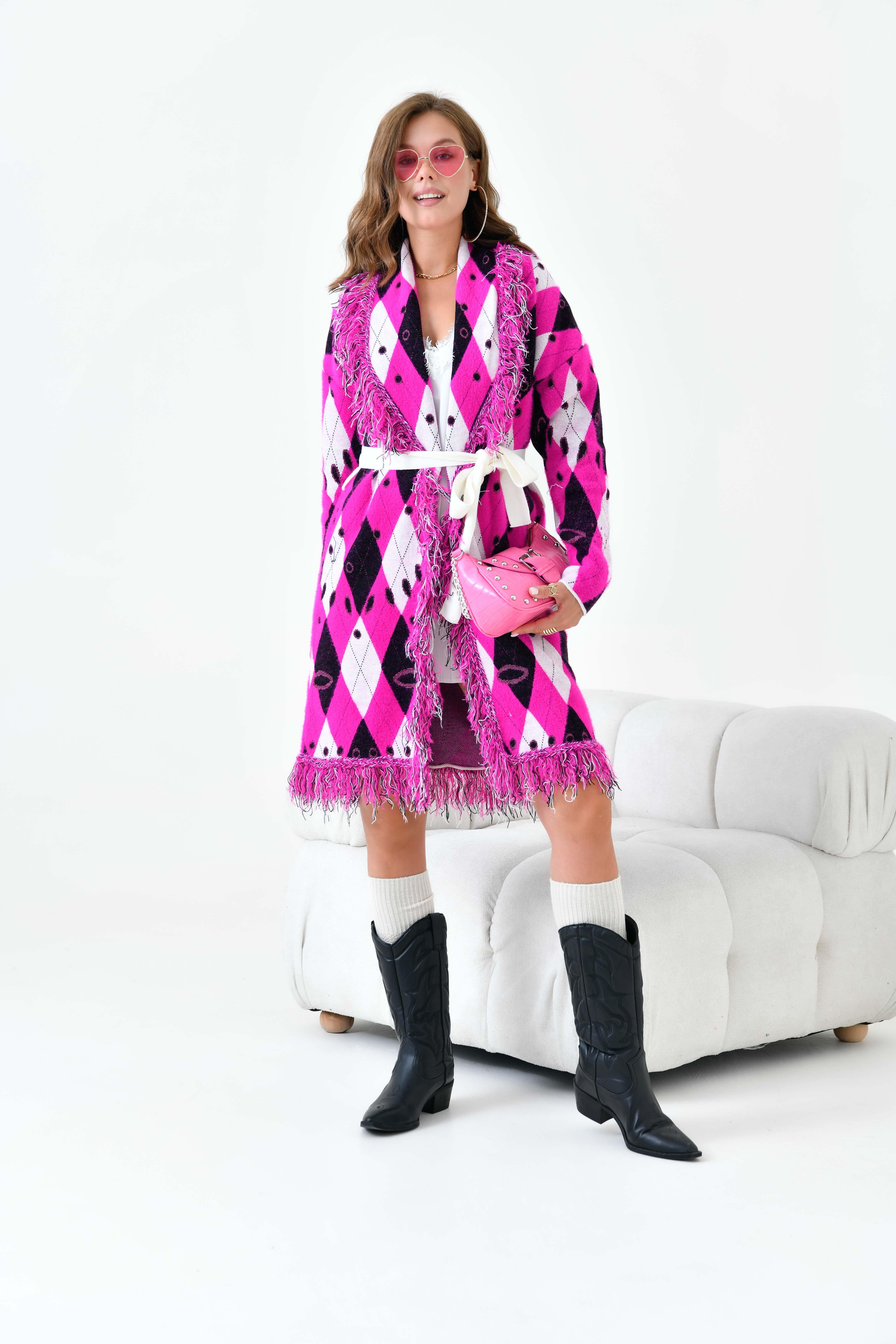 Ftz Women Kadın Baklava Desenli Giyçık Fuşya 20519