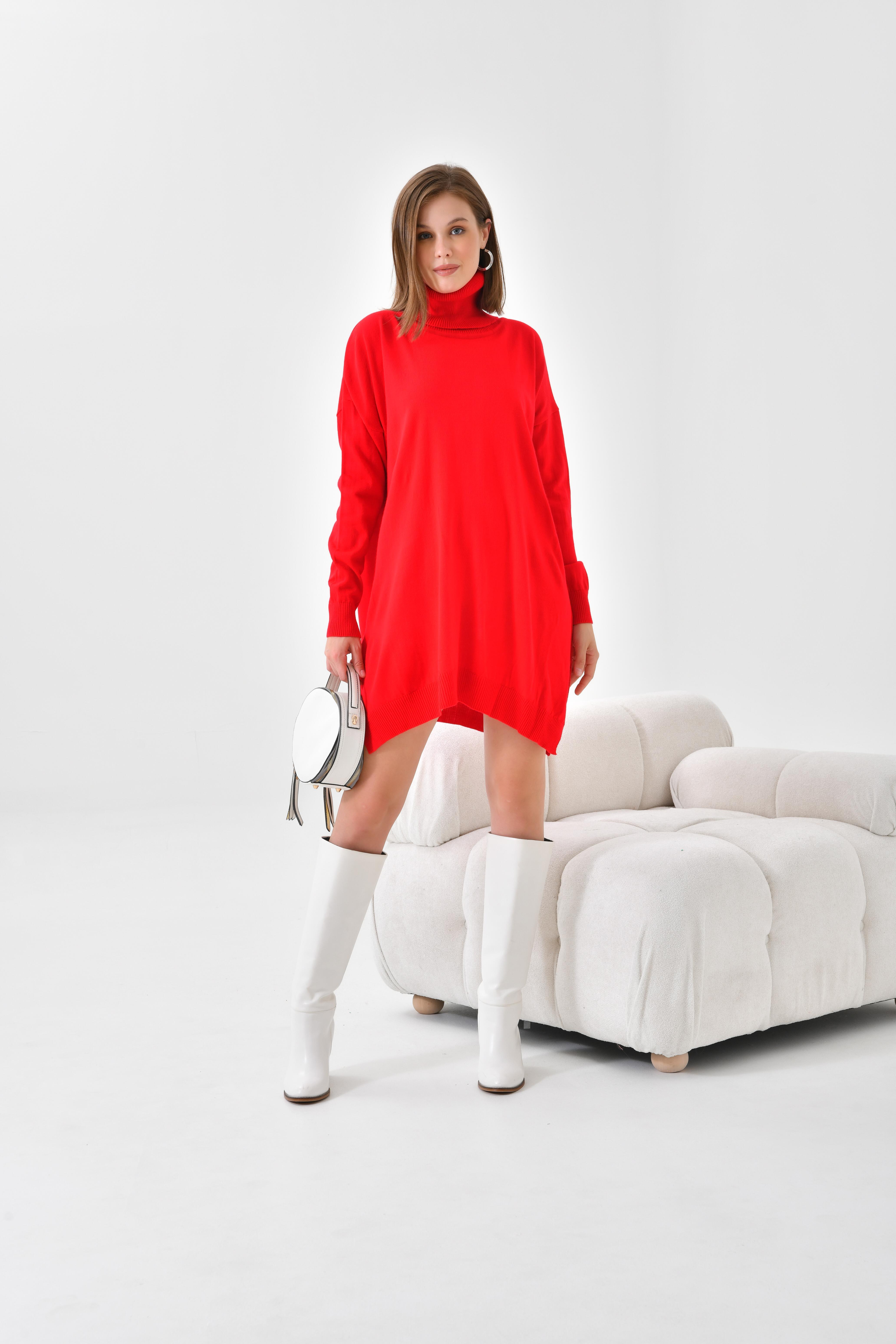 FTZ Women Kadın Basic Tunik  Kırmızı 20401