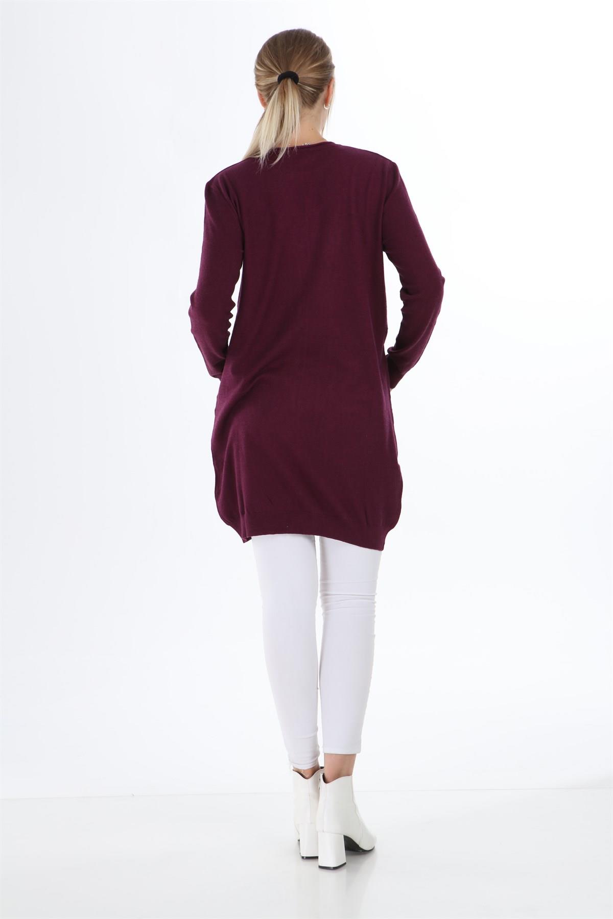 FTZ Women Kadın Cep Detaylı Tunik  Mürdüm 20-470 · 6