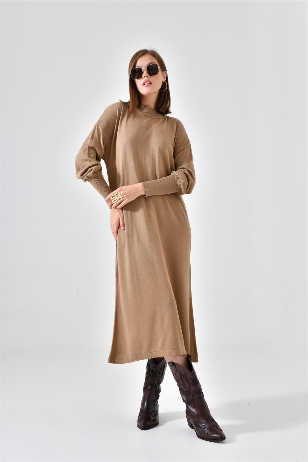 Ftz Women Kadın DÜz Basic Tunik Beige 20678