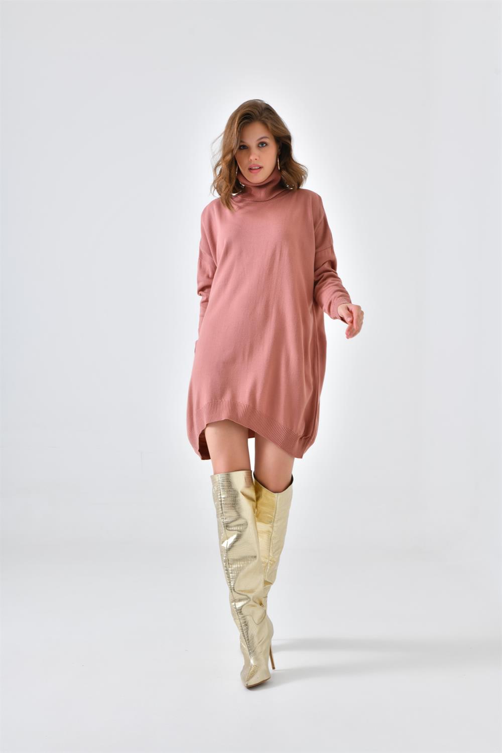 Ftz Women Kadın Düz Basic Tunik Pudra 20489