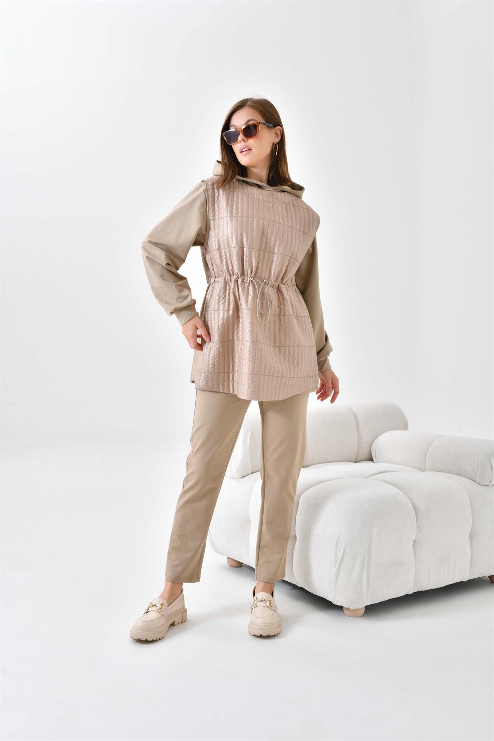 Ftz Women Kadın İki İp Kapitoneli Takım Beige
