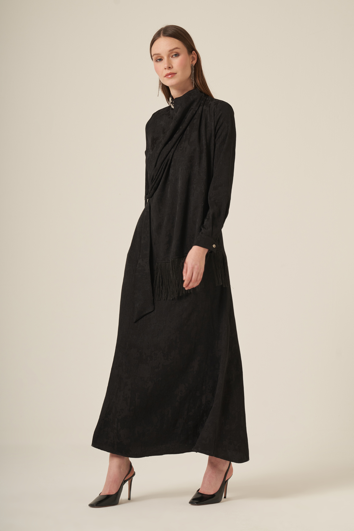 FTZ Women Kadın Jakar Elbise  Siyah 31329