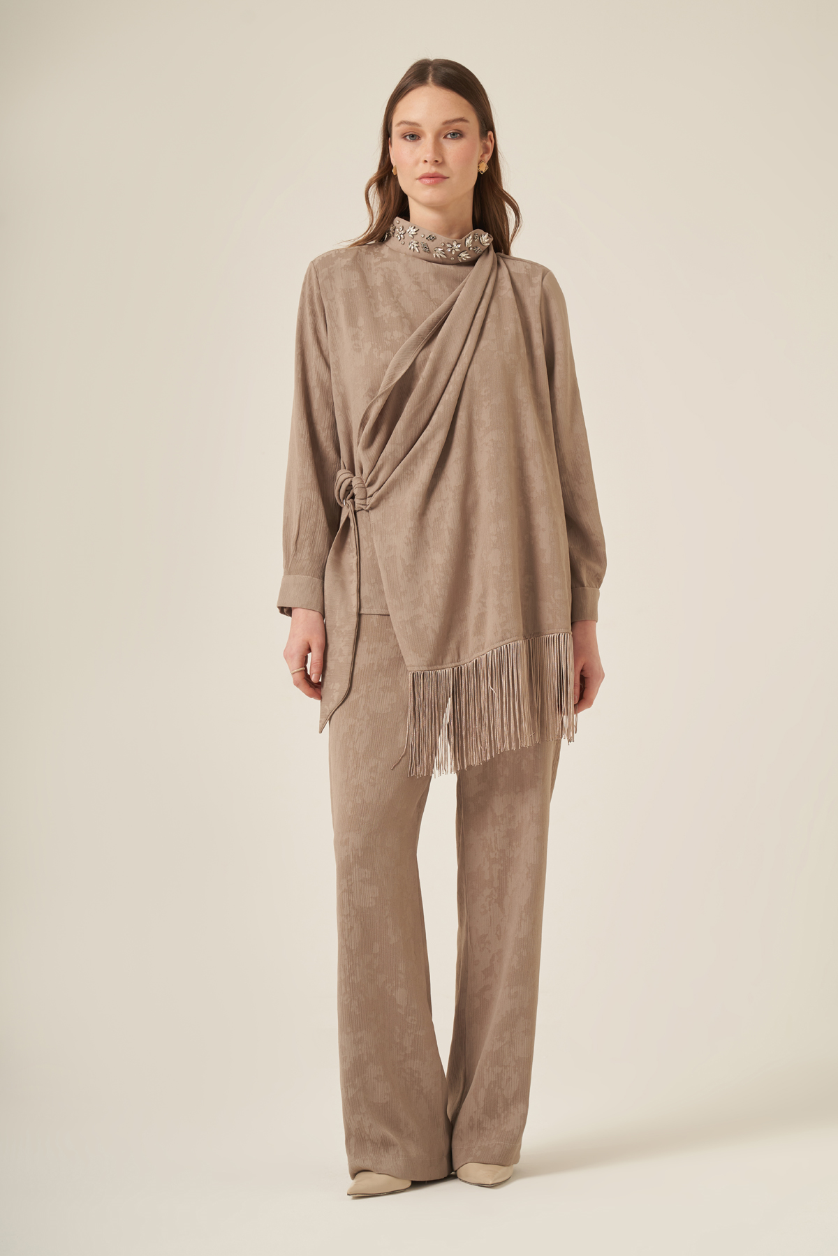 FTZ Women Kadın Jakar Takım  Beige 31330