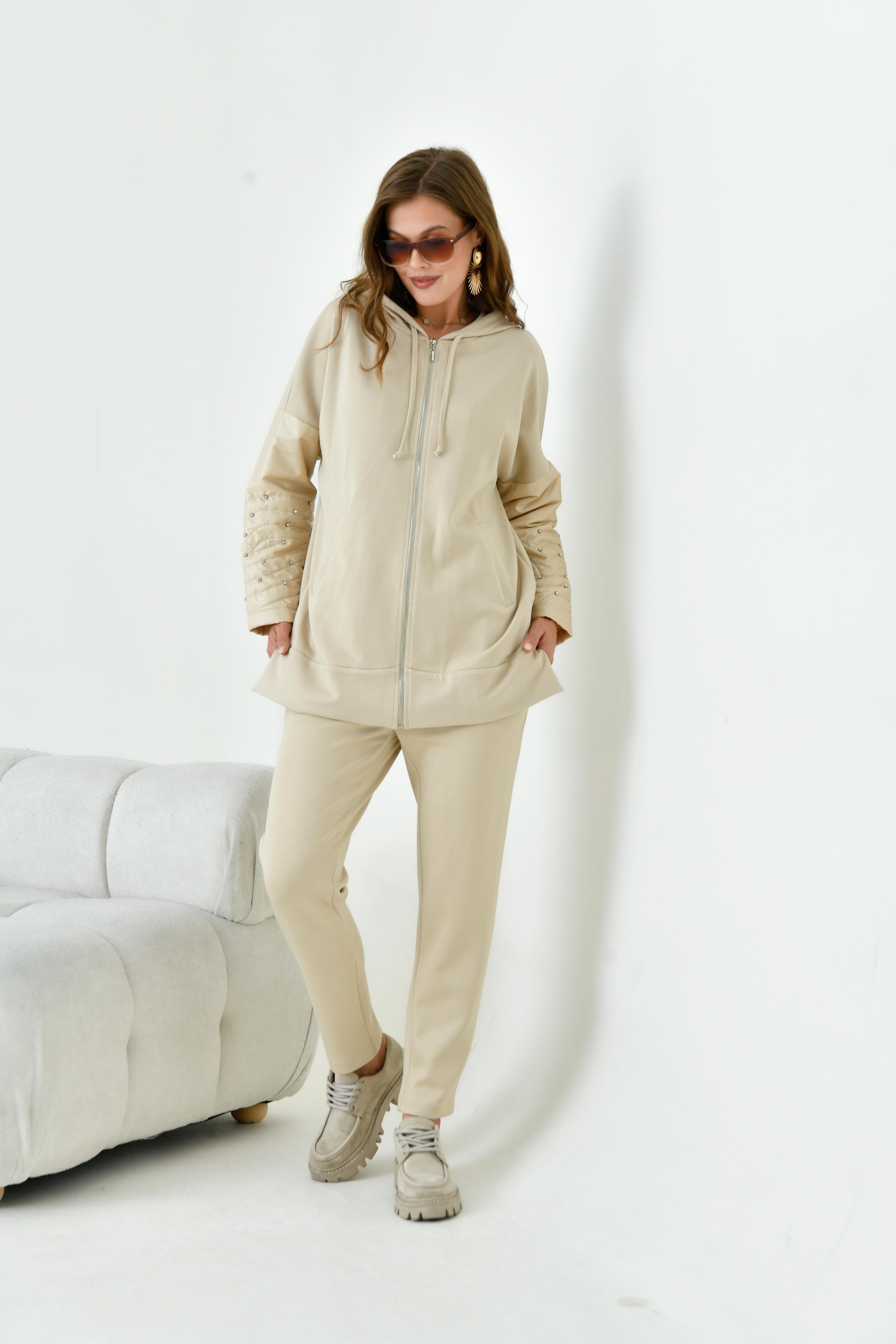 FTZ Women Kadın Kapitone Takım  Beige 30954