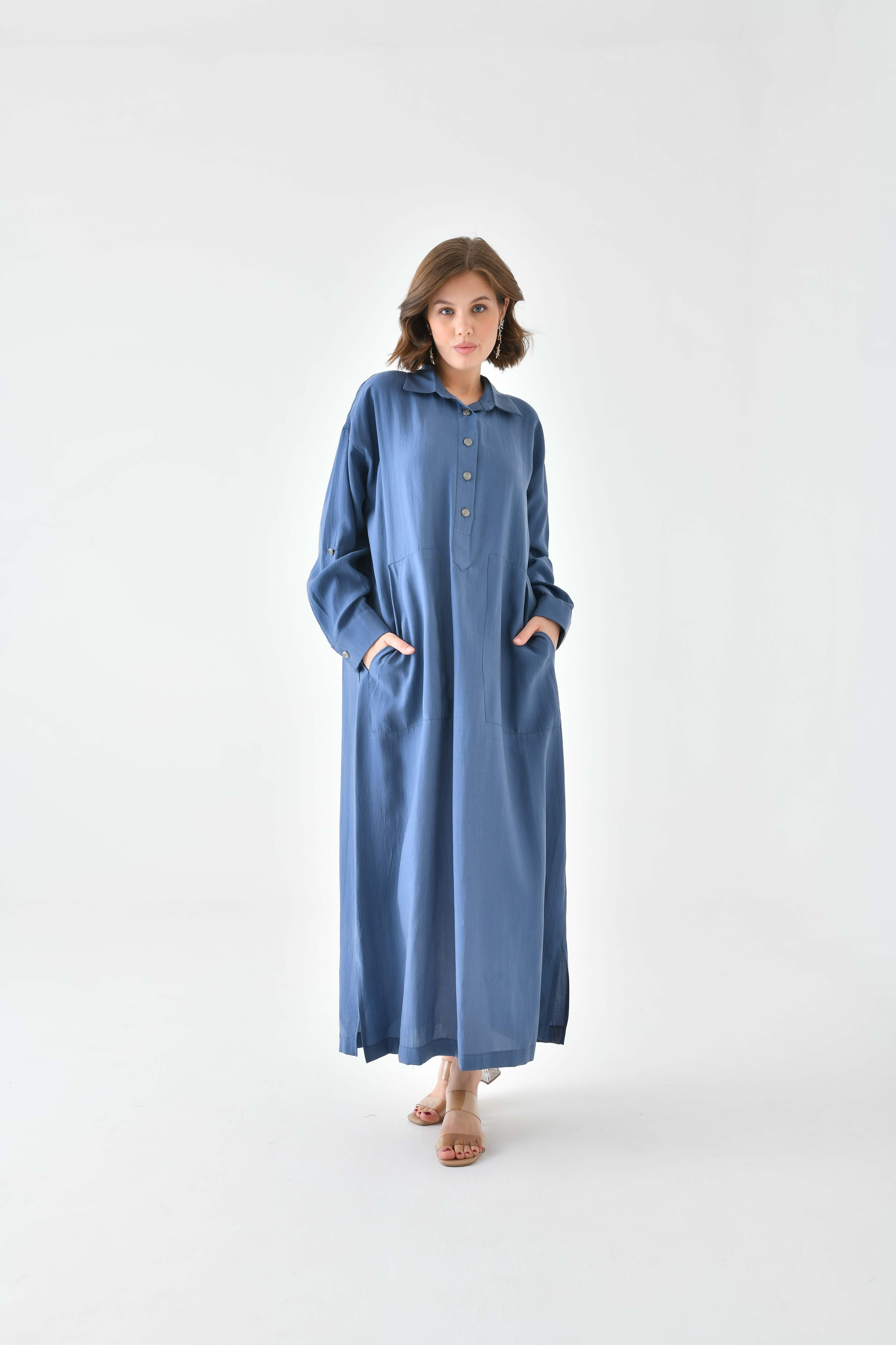 Ftz Women Kadın Modal Elbise İndigo 30718