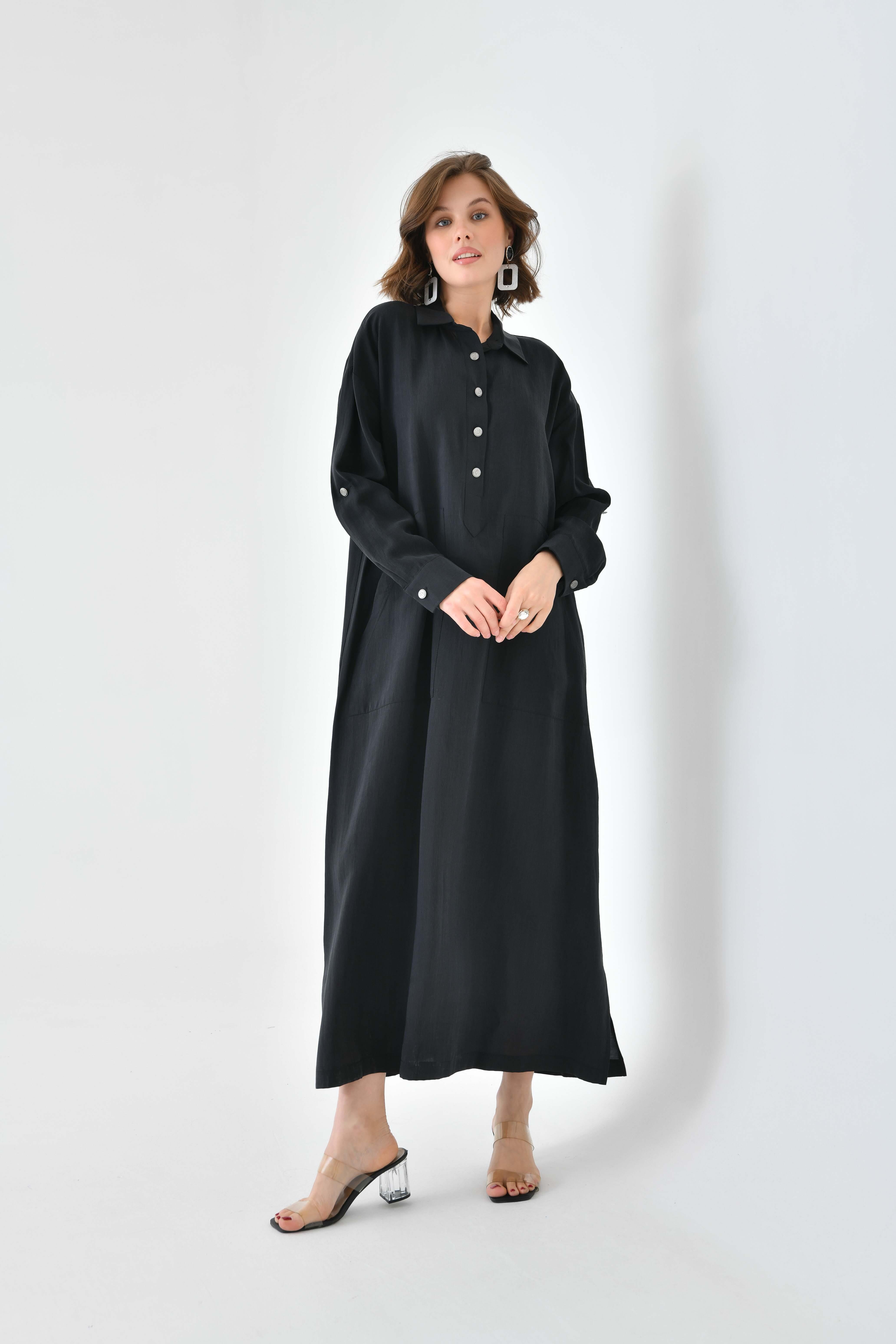 Ftz Women Kadın Modal Elbise Siyah 30718