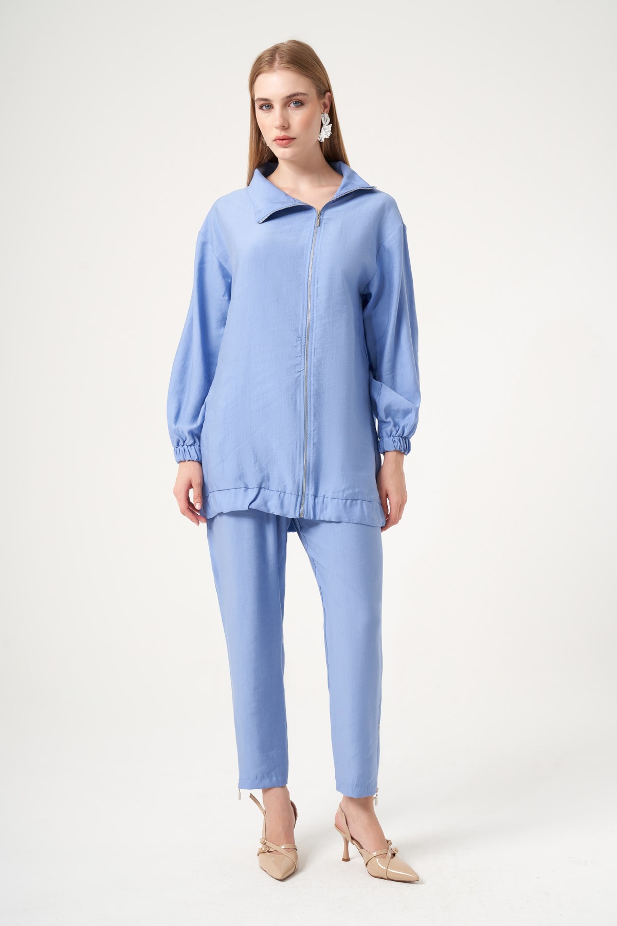 FTZ Women Kadın Modal Pantolonlu Takım  Mavi 30716