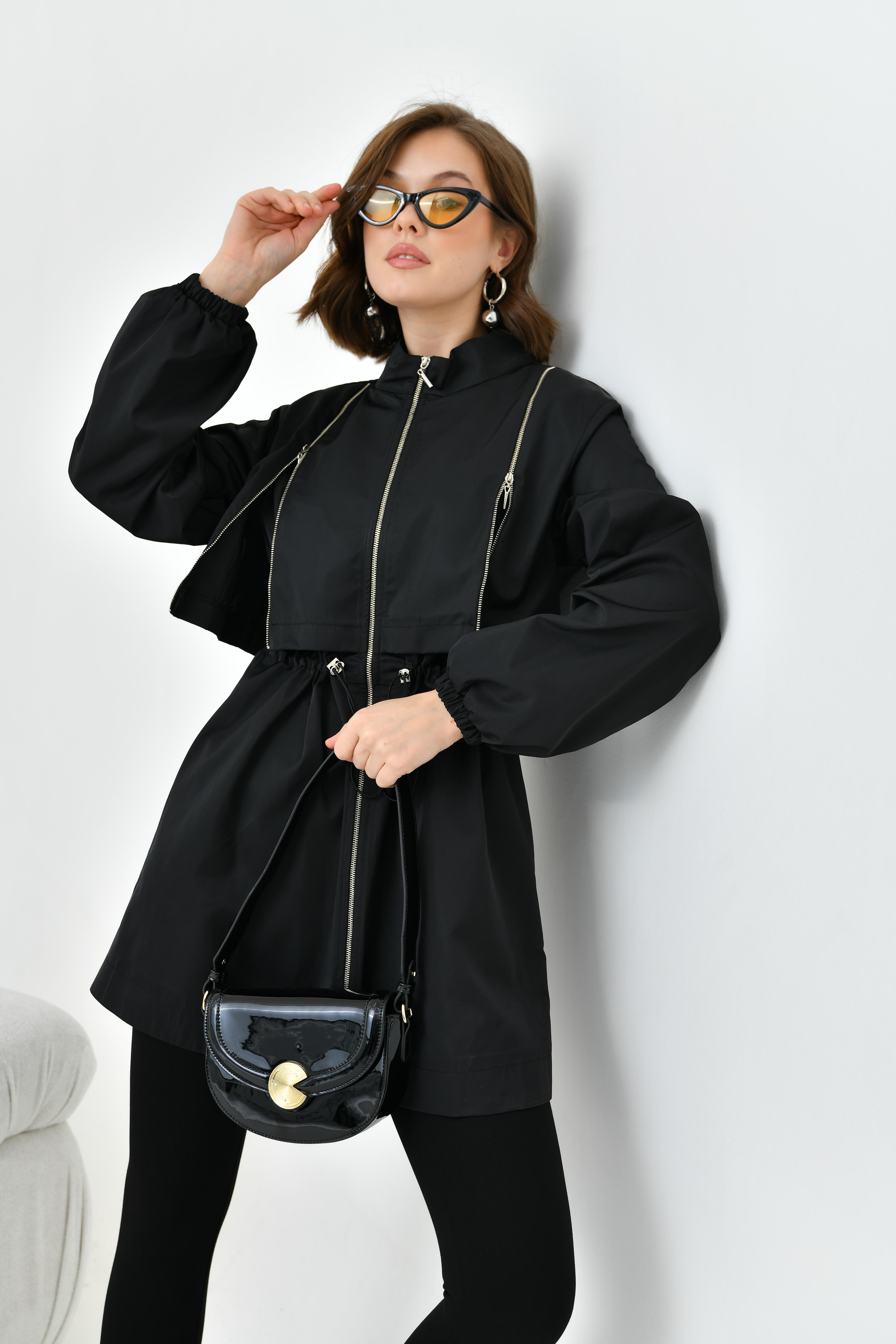 FTZ Women Kadın Paraşüt Kap  Siyah 30743