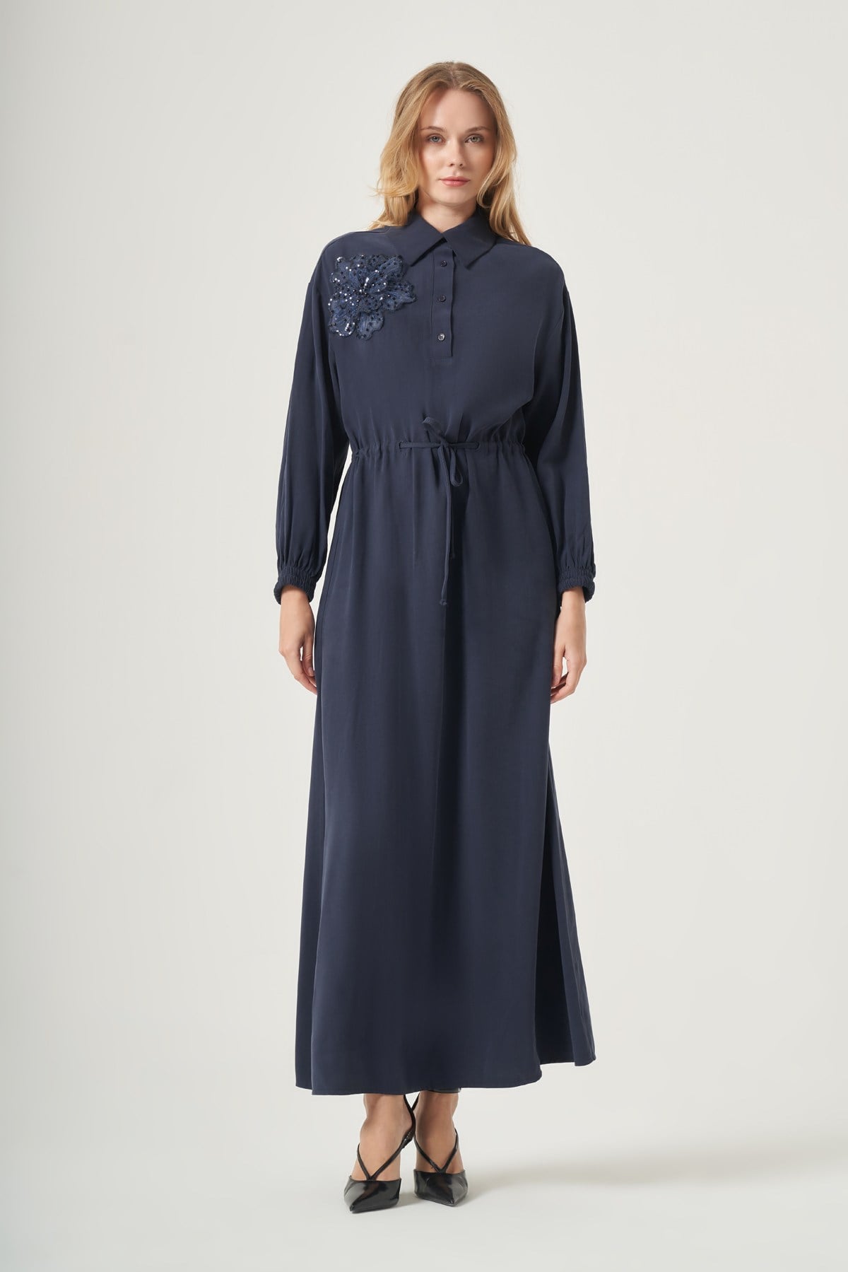 FTZ Women Kadın Rahat Kalıp Elbise  Lacivert 31556