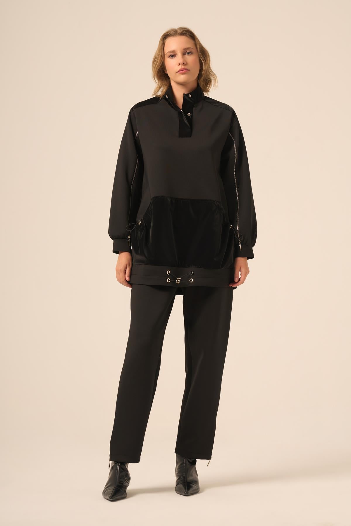 FTZ Women Kadın Scuba Spandex Takım  Siyah 31266