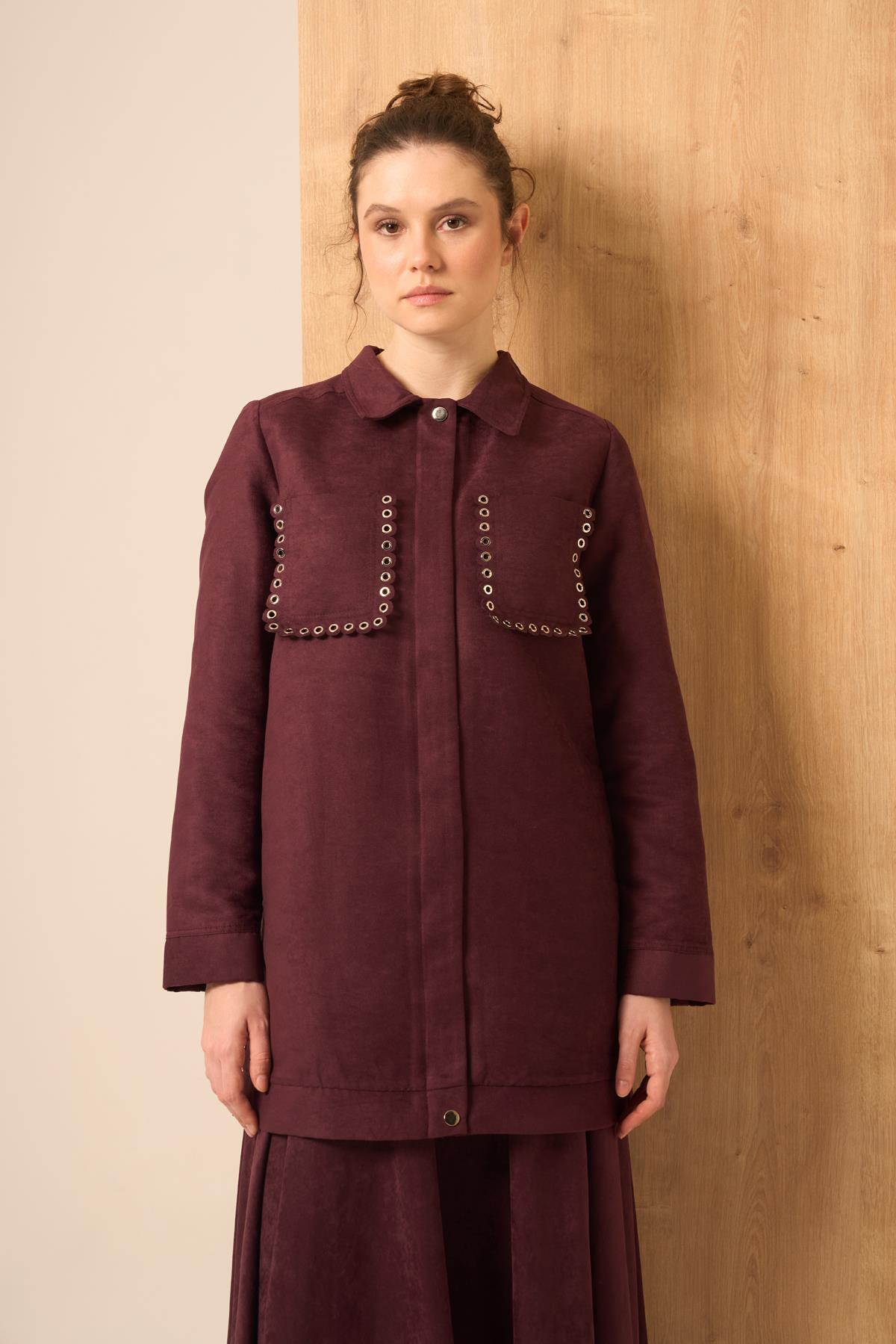 FTZ Women Kadın Süet Kap  Mürdüm 31268