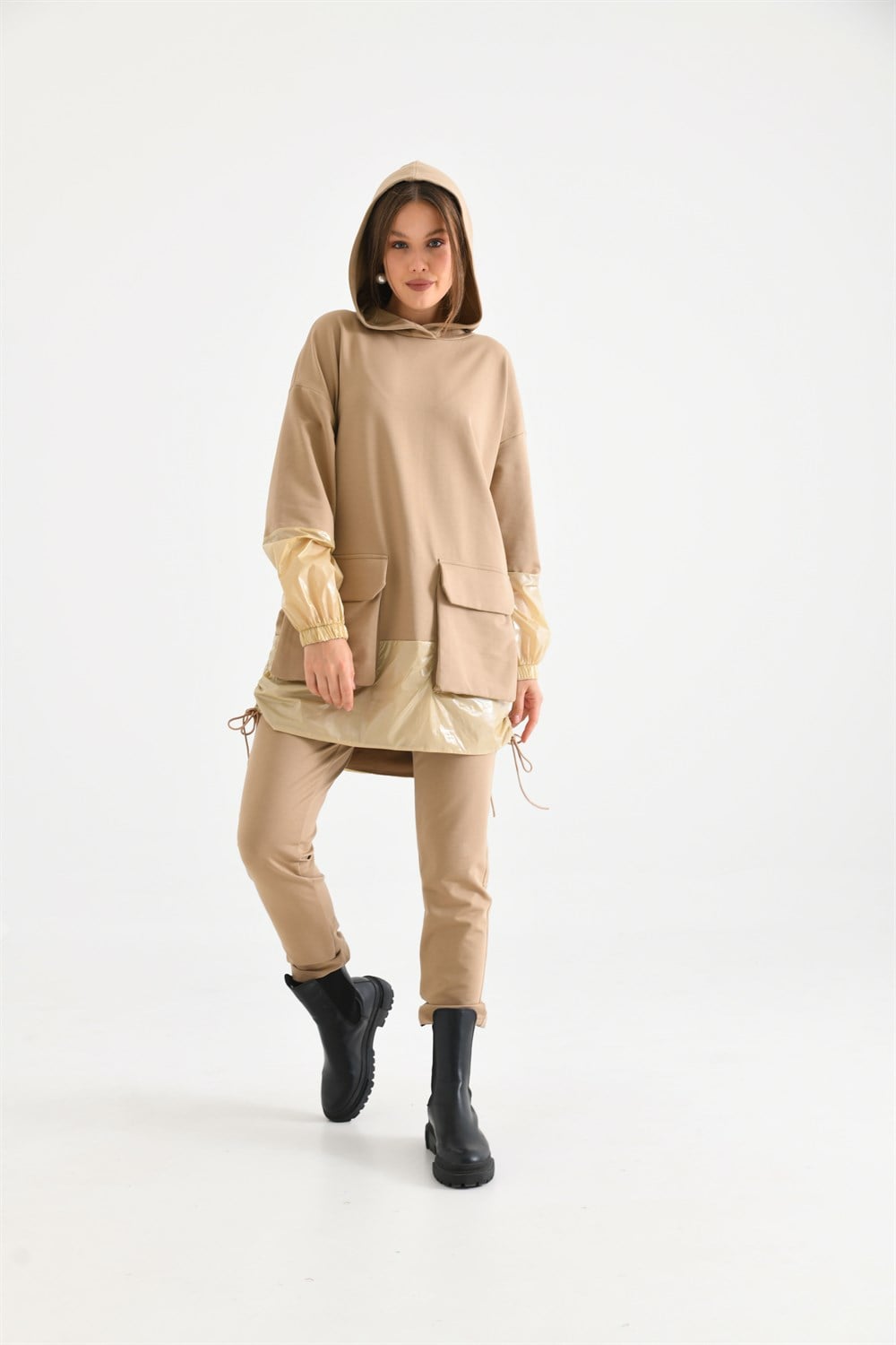 İki İp Deri Takım BEIGE