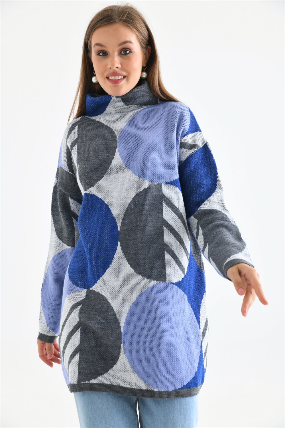 Kendiliğinden Yakalı Bluz GRİ