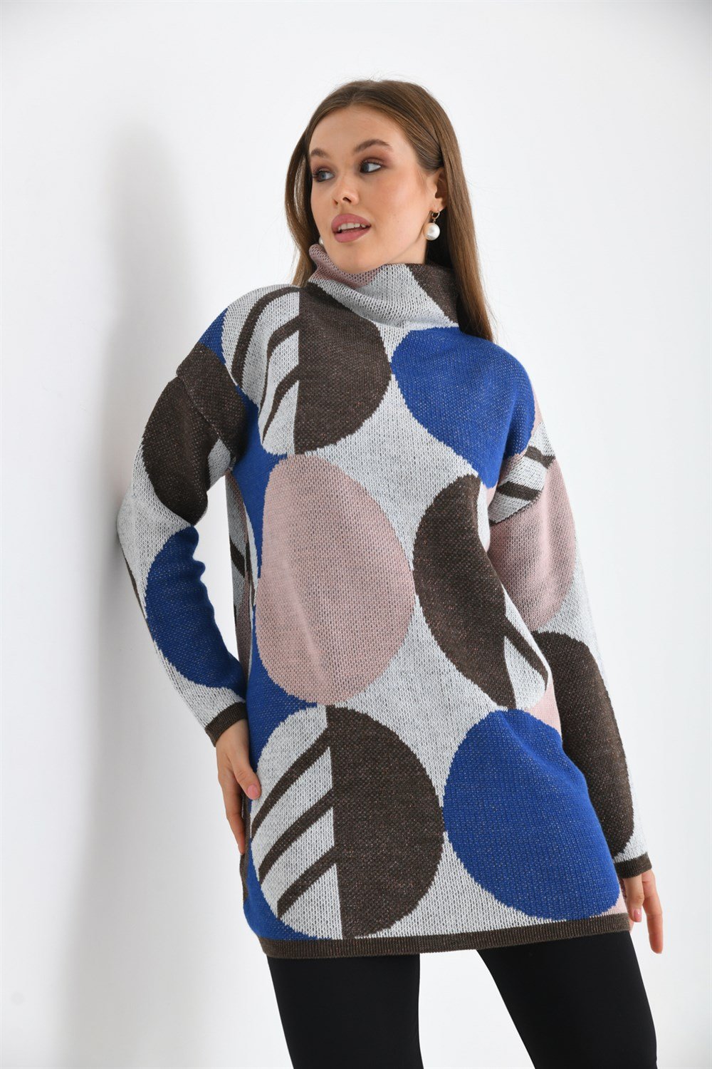 Kendiliğinden Yakalı Bluz KAHVE