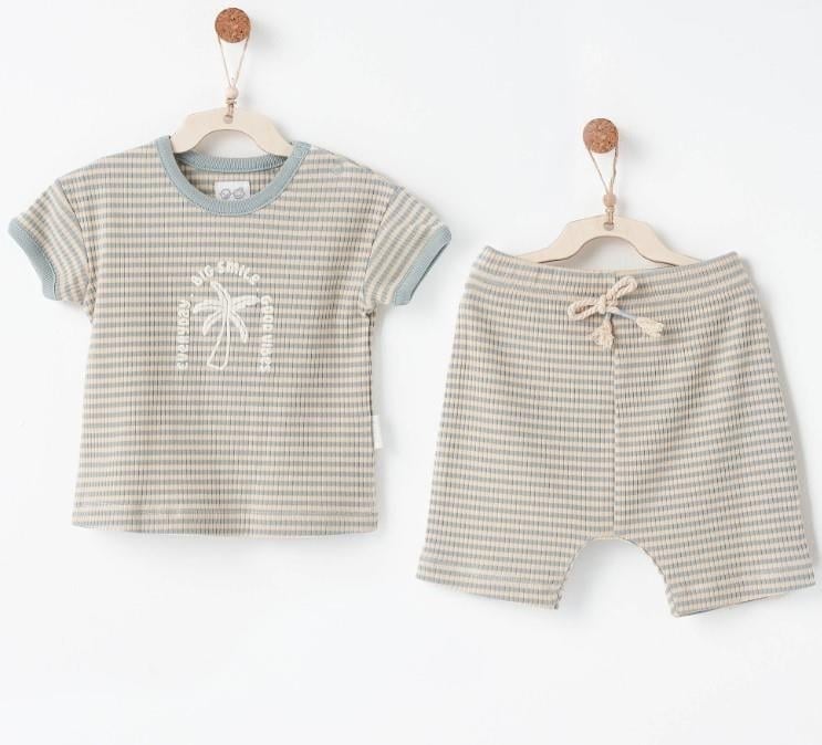 Andy Wawa 2li Takım Bamboo Striped Mavi