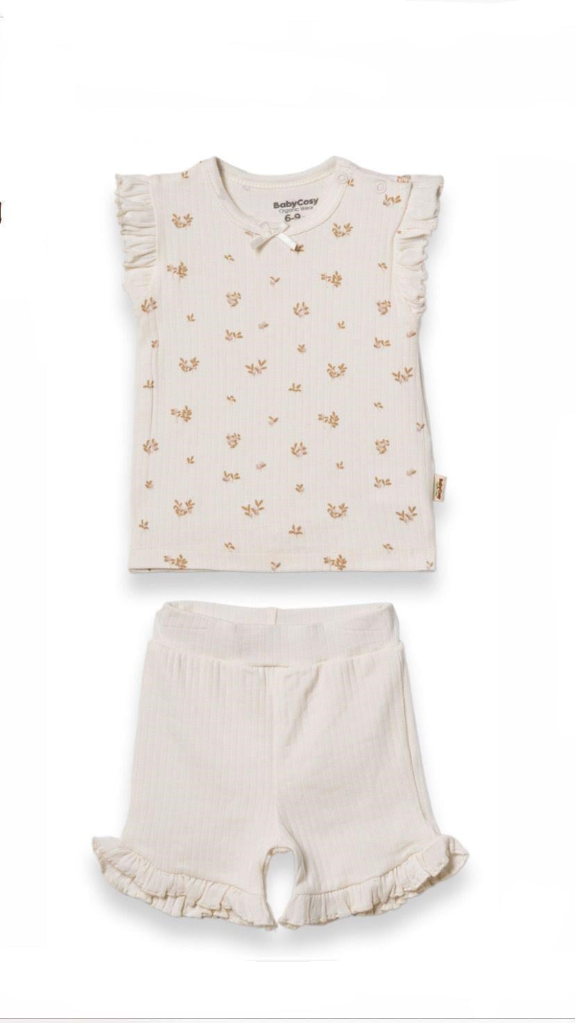 BabyCosy 2li Takım Şortlu Ekru