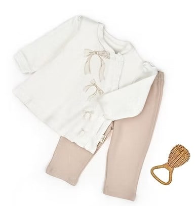 BabyCosy Organik 2li Takım Ekru - Taş