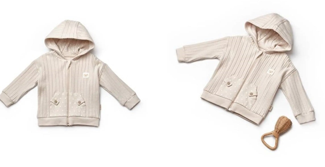 BabyCosy Organik Ceket Şapkalı Vizon