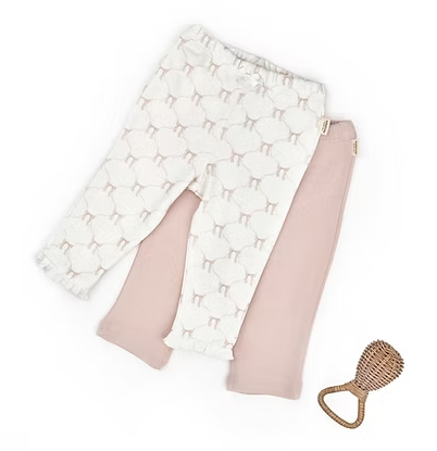BabyCosy Organik Pantolon 2li Ekru - Pudra
