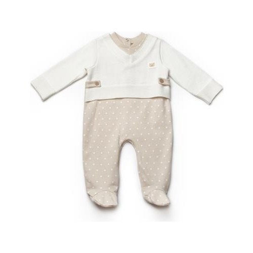 BabyCosy Organik Tulum Patikli Ekru - Vizon