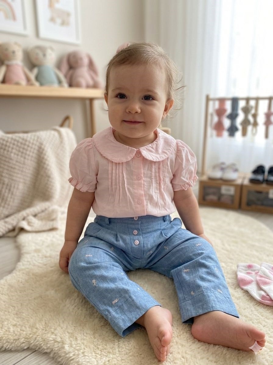 Babydoll 2li Takım Moonstar Pembe