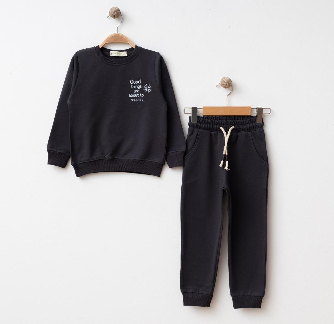 Bebolly 2li Takım Good Things Baskılı Füme