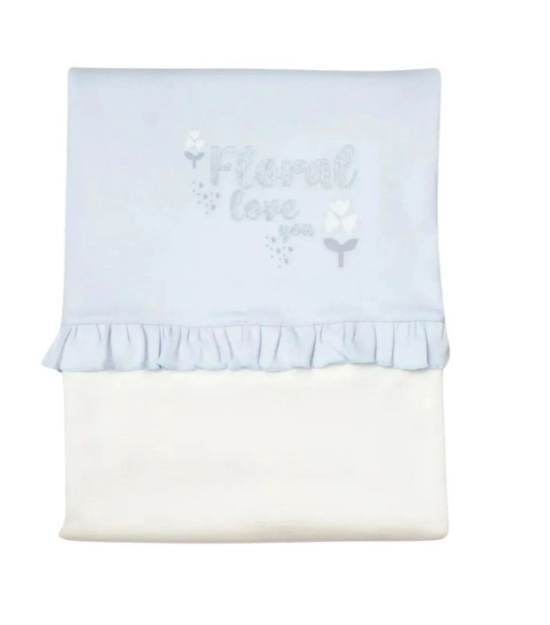 Bibaby Organik Battaniye Love Floral Ekru - Lila