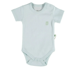 Bibaby Organik Body Kısa Kol Basic Nature Mavi