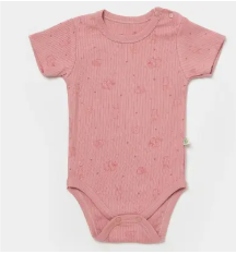 Bibaby Organik Body Kısa Kol Modal Play With Me Mint - Rose