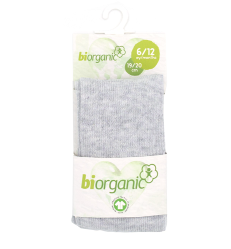 Bibaby Organik Çorap Külotlu Klasik Düz Gri Melanj