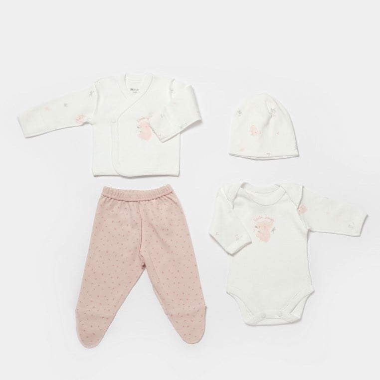 Bibaby Organik Hastane Çıkışı 4lü  Koala Jungle Prematüre Pembe
