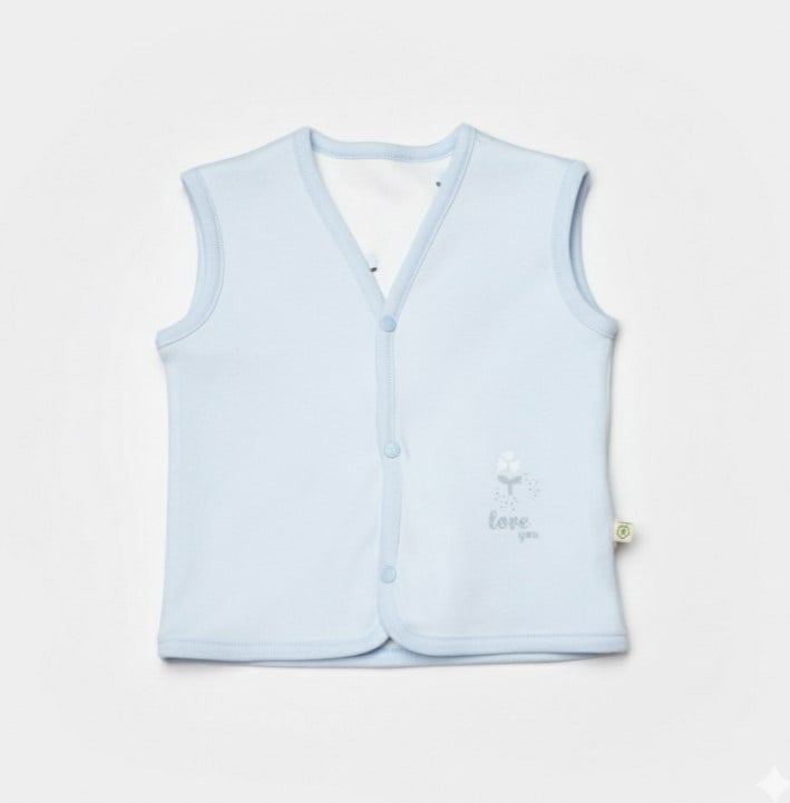Bibaby Organik Yelek Love Floral Ekru - Lila