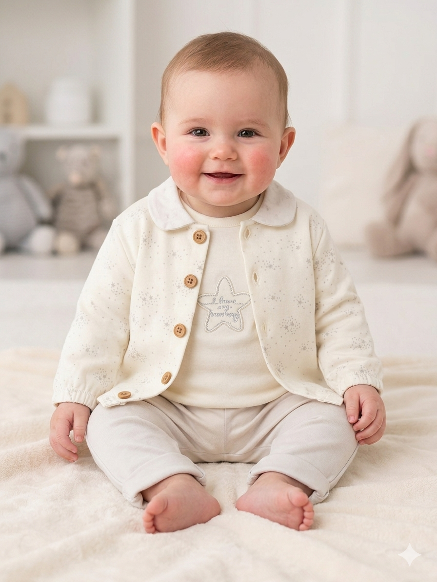 Ciccim Baby 3lü Takım Mobile Stars Gri