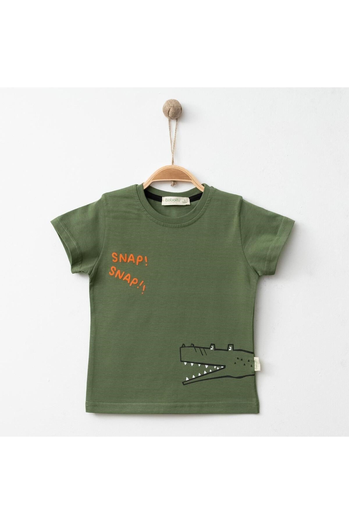 Hira T-Shirt Snap Baskılı Haki