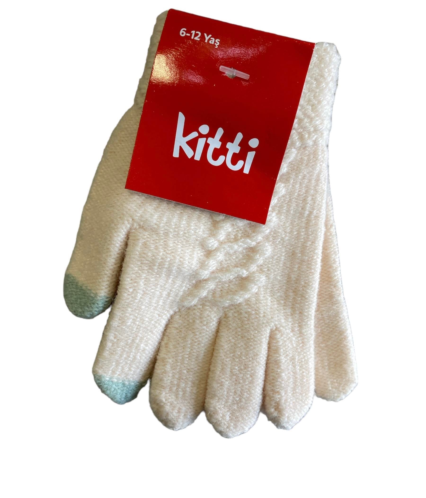 Kitti Eldiven Örme Krem