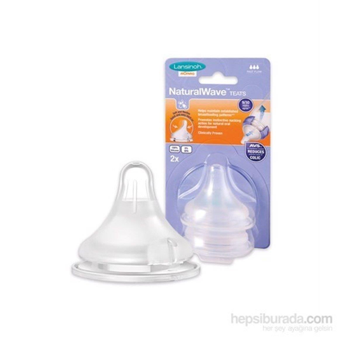 Lansinoh Natural Wave Silikon Biberon Emziği 2li Yavaş Akış