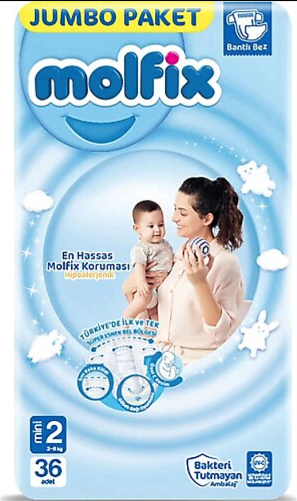 Molfix Bebek Bezi 3D 2 Beden Mini 3-6 Kg 36lı Jumbo Paket