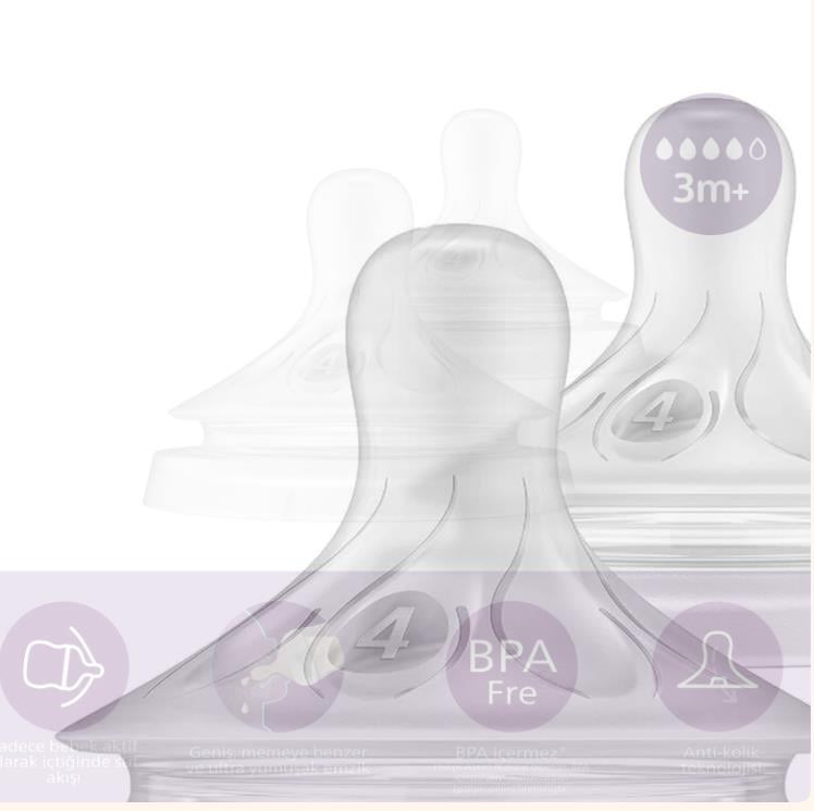Philips Avent Doğal Tepkili Biberon Emziği 2li 4 Numara 3+ Ay