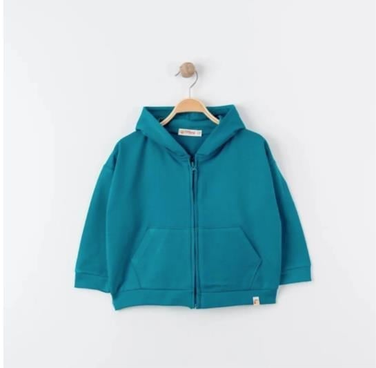 Tiffany Sweatshirt Kapüşonlu Oversize Theme Turkuaz