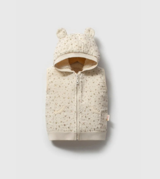 Tiffany Yelek Wool Müslin Flower Theme Kışlık Ekru
