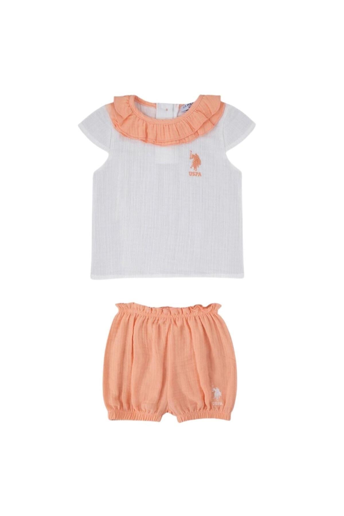 U.S Polo 2li Takım Kısa Kol Krem - Somon