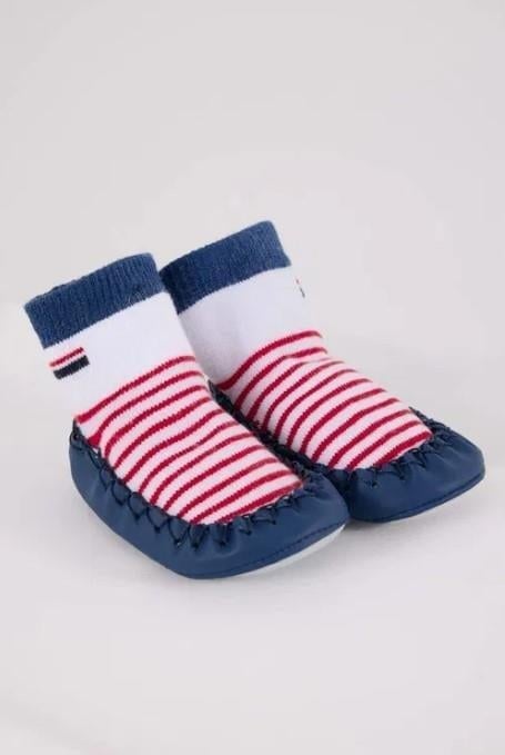 U.S. Polo Çarık Çorap Beyaz - Lacivert