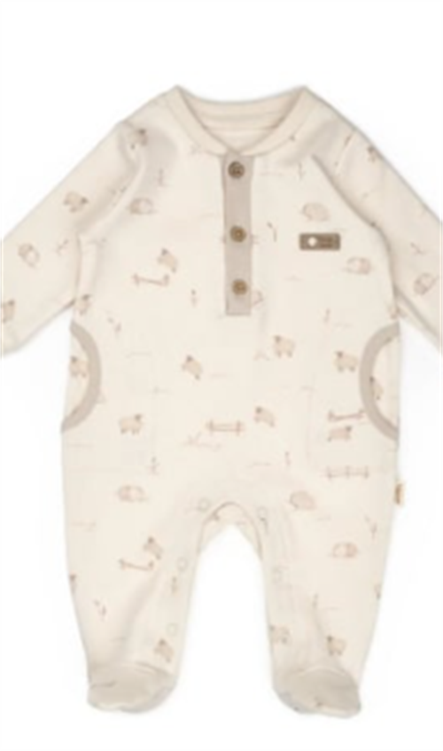BabyCosy Organik Tulum Şapkalı Krem - Bej