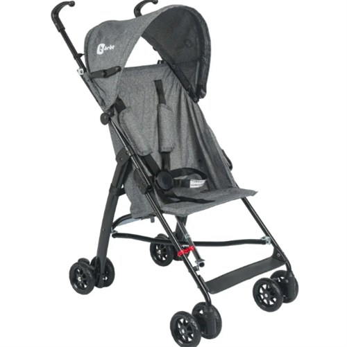 Be-Be Basic Pratik Baston Bebek Arabası Siyah Gri
