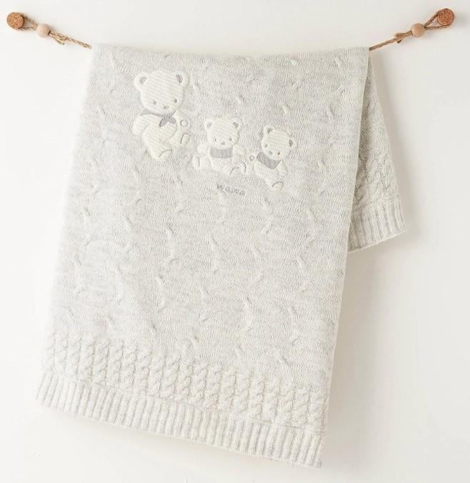 Andy Wawa Battaniye Triko 85x100 cm  Gri Melanj